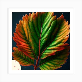 Peach leaf Art Print