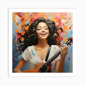 Ukulele Girl Art Print