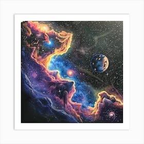 Galaxy Painting Art Print