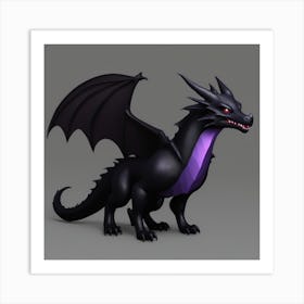 Black Bat Dragon Art Print