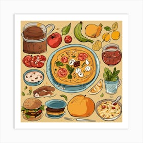 Illustration Of Food For Website Recipes Icon Draw (1) Art Print