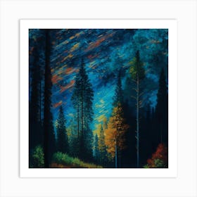 Night In The Forest Art Print