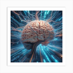 Brain On A Computer 22 Art Print