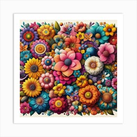 Colorful Flowers 6 Art Print