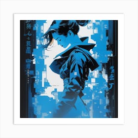 Girl In Blue Art Print