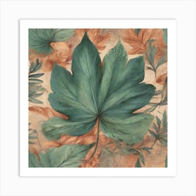 Botany leaf, Boho style 1 Art Print