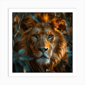 Lion In The Forest Art Print