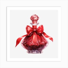 Red Perfume Bottle 11 Art Print