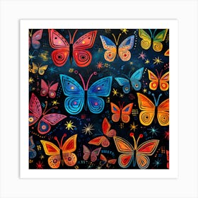 Colorful Butterflies 8 Art Print