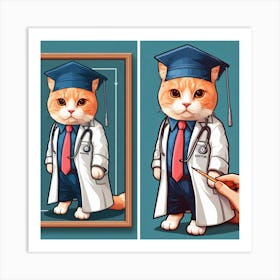 Doctor Cat 2 Art Print