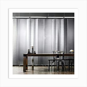 A Sleek Wallpaper Illustration Of An Industrial Metal Banner Delightfully Adorned With Polished Chr (5) Art Print