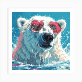Polar Bear In Sunglasses 2 Art Print