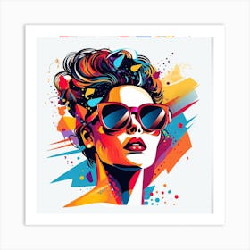 Girl With Sunglasses Art Print