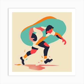 Rugby Player Running 5 Art Print