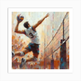 Volleyball Player In Action 1 Art Print