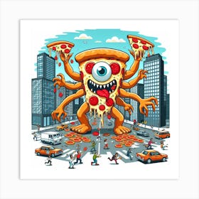 Pizza Monster Art Print