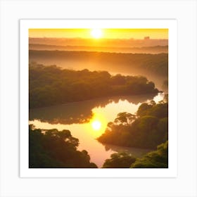 Sunrise Over The Amazon River Art Print