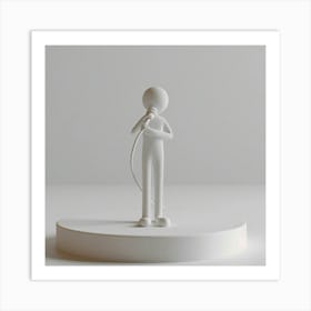 Man Holding A Microphone Art Print