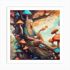 Mushroom Girl Art Print