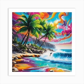 Hawaiian Surfer Art Print