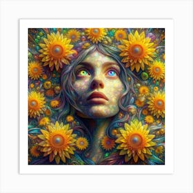 the girl with the sun in her eyes 4 Art Print