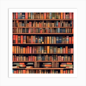 Book Shelf With Books Art Print
