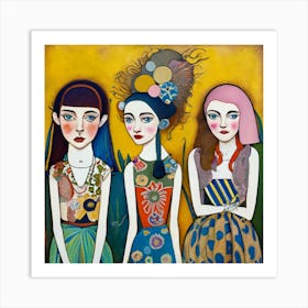 Three Girls 1 Art Print