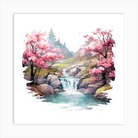 Watercolor Sakura Blossoms Art Print