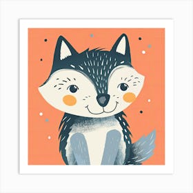 Charming Illustration Wolf 3 Art Print