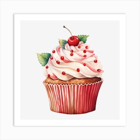 Cupcake With Cherry 8 Art Print