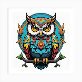 Colorful Owl Art Print