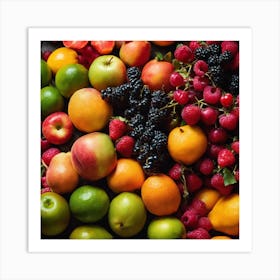 Colorful Fruits And Berries Art Print