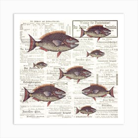 Fish Fishes Against The Current Art Print