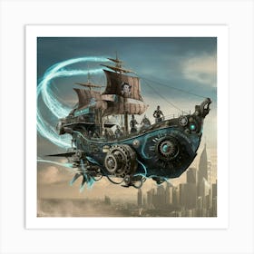 Steampunk Ship Art Print