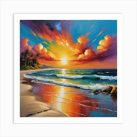 Sunset On The Beach 8 Art Print