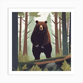 Brown Bear In The Forest 8 Art Print