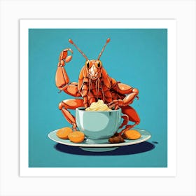 Crab On A Plate 2 Art Print