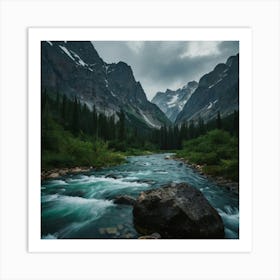 River In The Mountains 2 Art Print