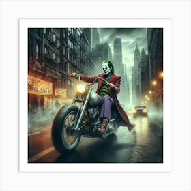 Joker On A Motorcycle 31 Art Print