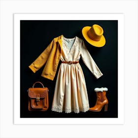 Woman In A Yellow Dress 5 Art Print