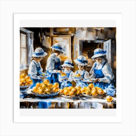 Oranges On The Table Art Print