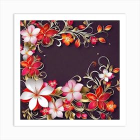 Floral Frame Art Print