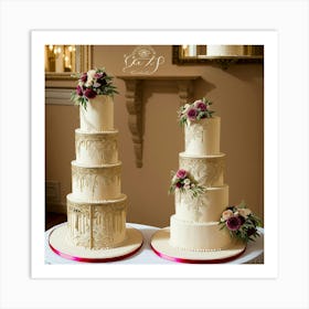 Three Tiered Wedding Cake Art Print