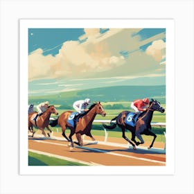 Horse Racing On The Track 1 Art Print