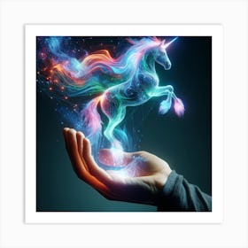 Holographic Unicorn spirit Art Print