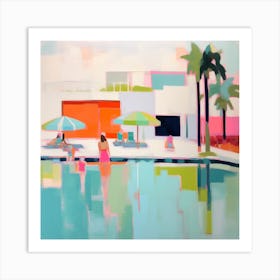 Pool Days Colorblock 9 Art Print