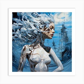 Woman In The Water 4 Art Print