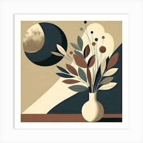 Flowers In A Vase In Boho Art 2 Art Print