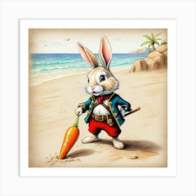 Rabbit On The Beach 1 Art Print