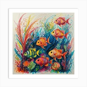 Colorful Fishes Art Print